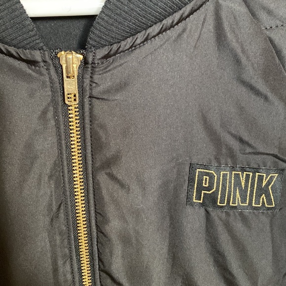 Victoria’s Secret “Pink” Quilted Sleeve Full Zip Bomber Jacket in Adult Small - Picture 5 of 7